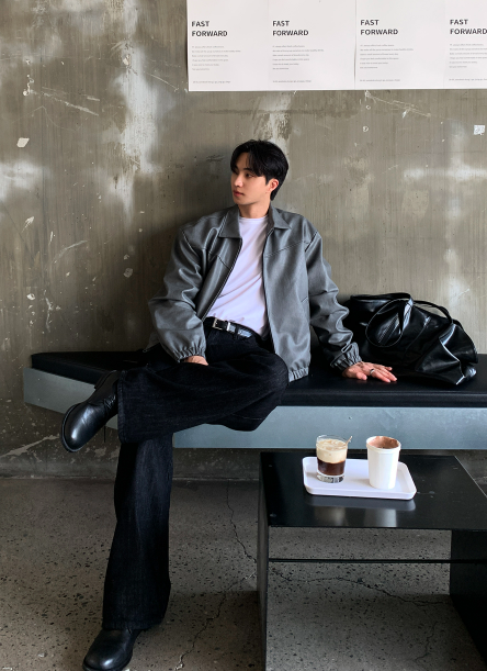 Waini Crack Two-Way Semi-Over Leather Jacket