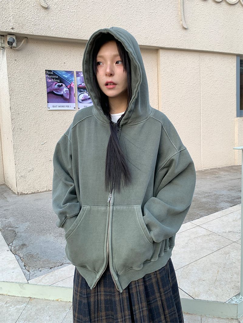 PIGMENT HOOD ZIP-UP (3C)