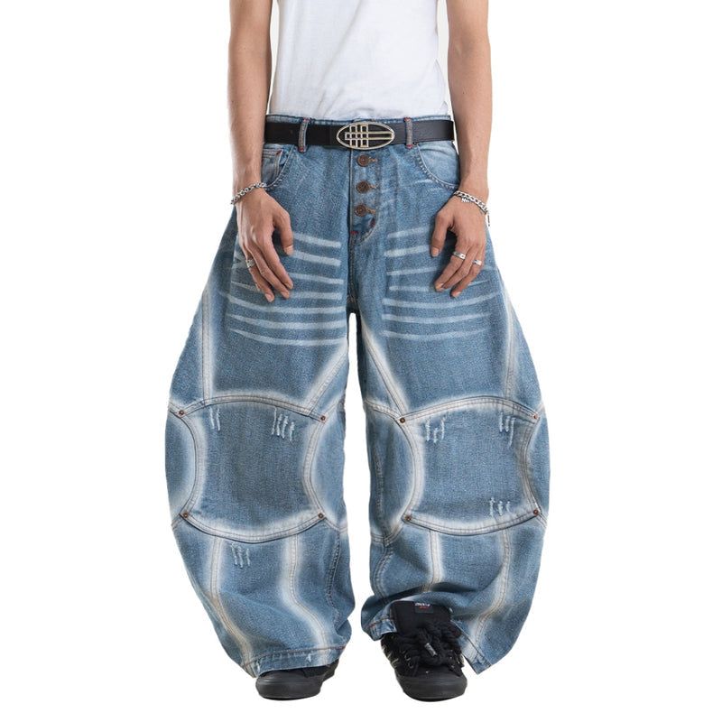 DENIMITUP（デニミタップ）の「A1 Wide Barrel Exo - Skull Cream - Jeans（Pants）」