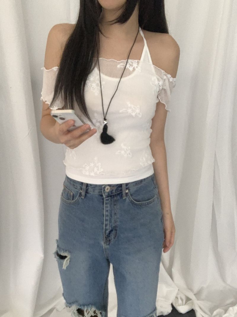 ROIA（ロイア）の「ロマン ノースリーブ フラワーブラウス セット（トップス）」