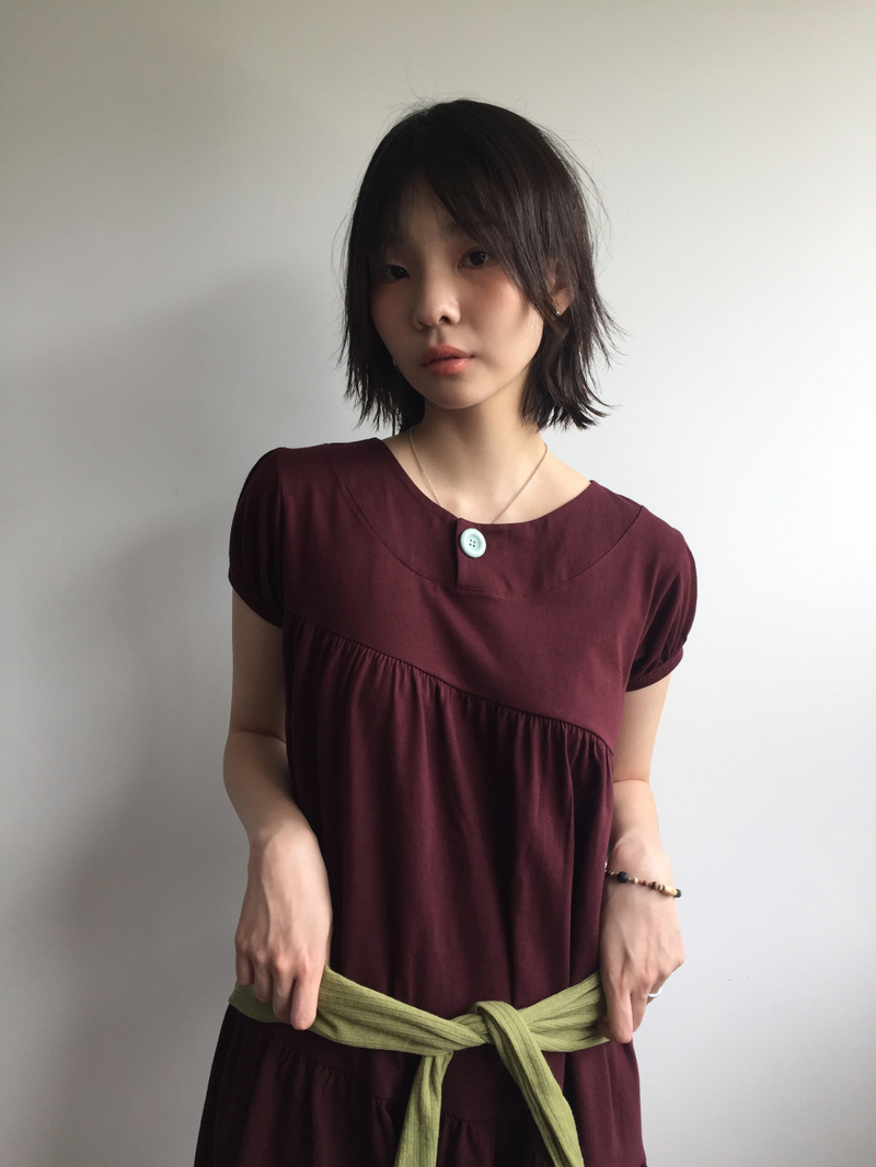 クロス ボタン ドレス (2color) 