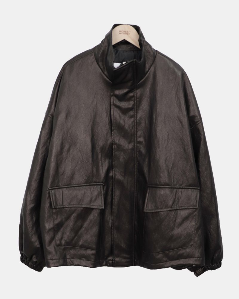 Marang Oversized Big-Pocket Leather Jacket