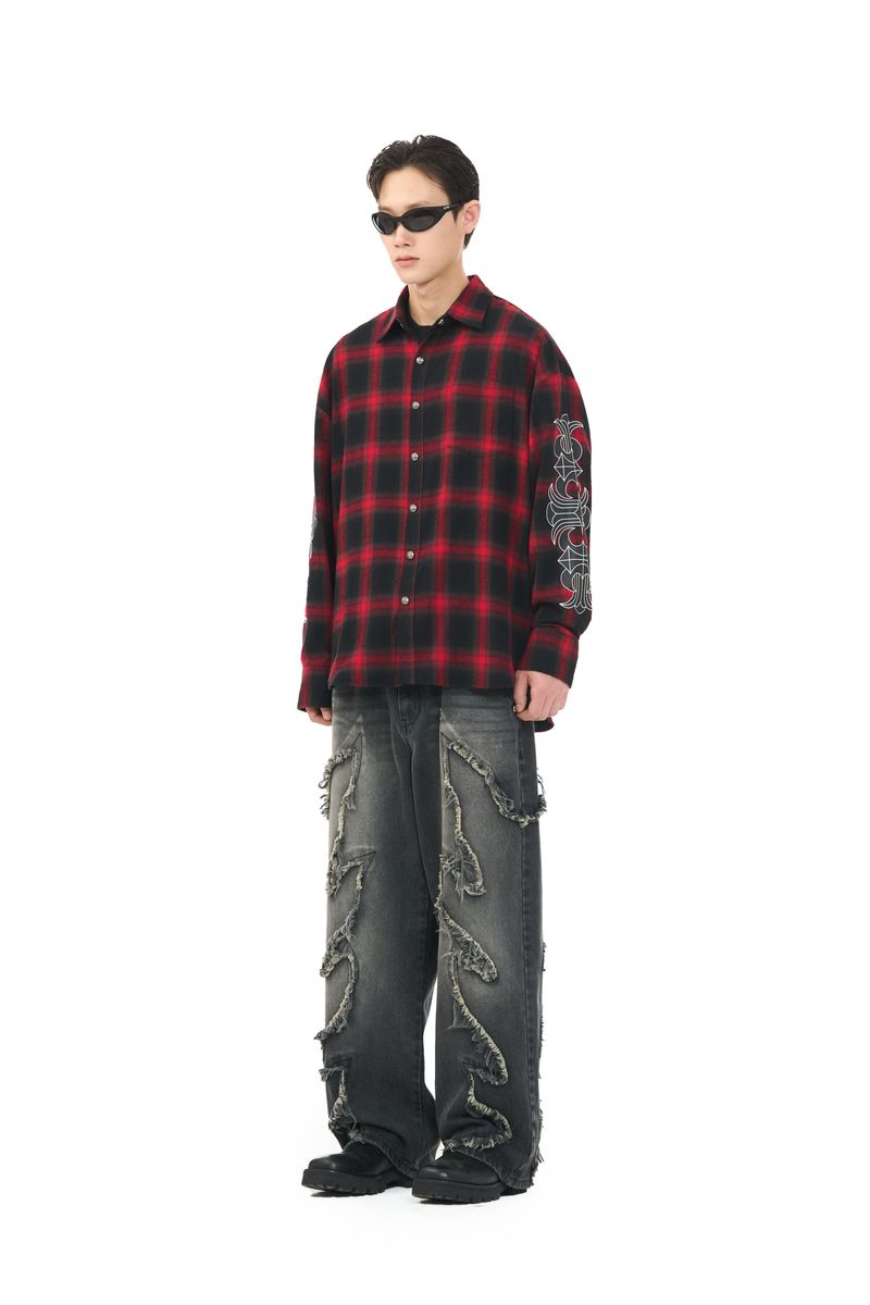 FLAME STAGE PANTS - WASHED BLACK