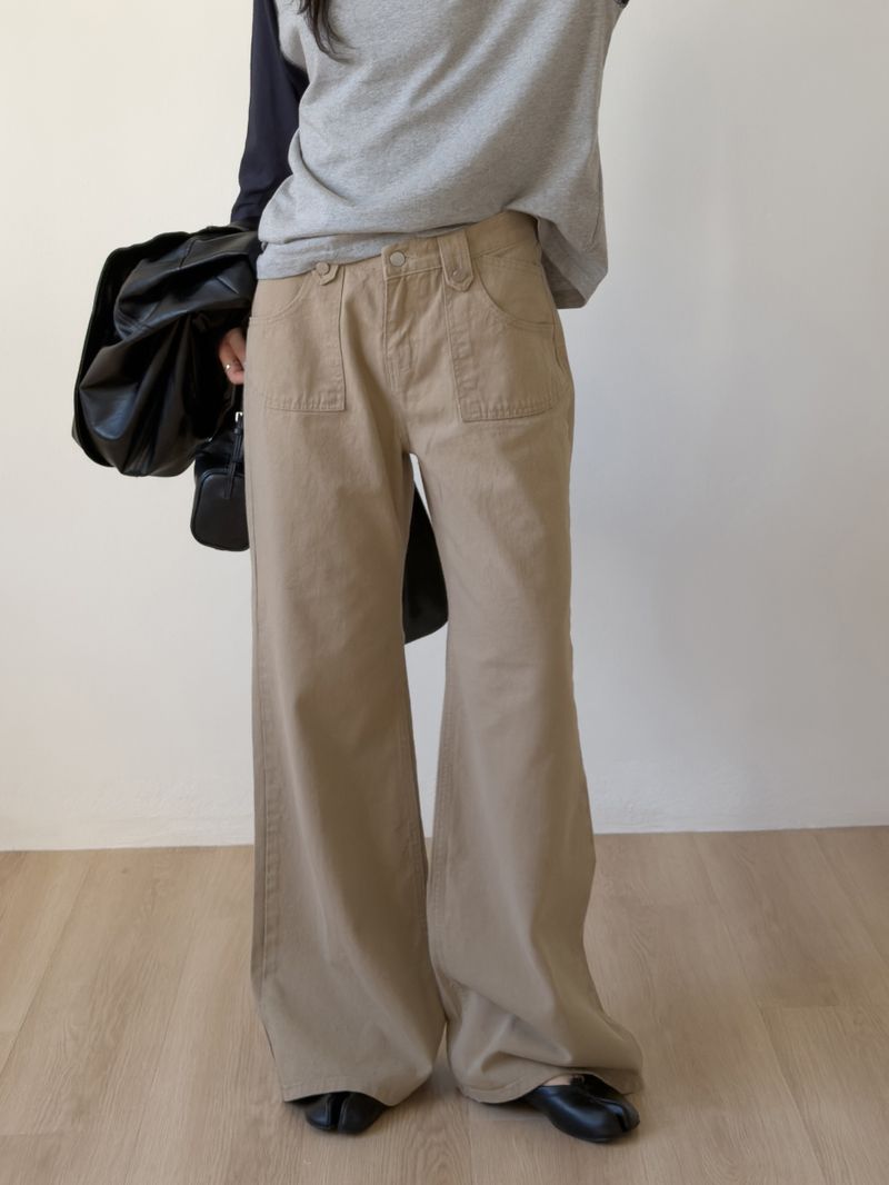 818 Cotton Bootcut Wide Pants