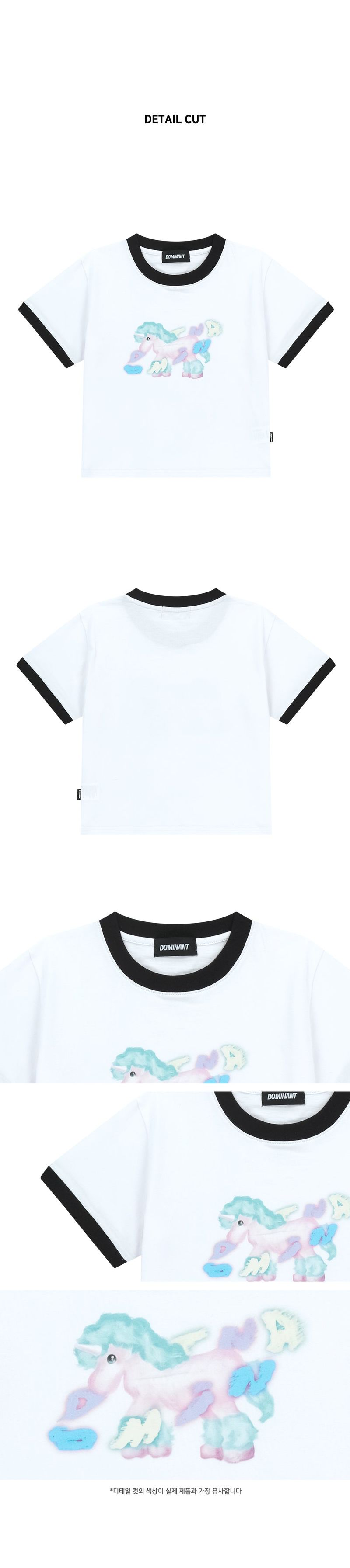 Unicorn Ringer Crop T-Shirt_White
