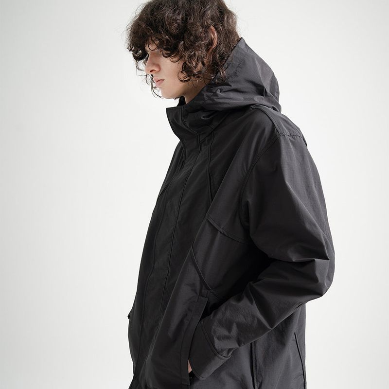 Nylon RIB Flash Line Jacket - BLACK