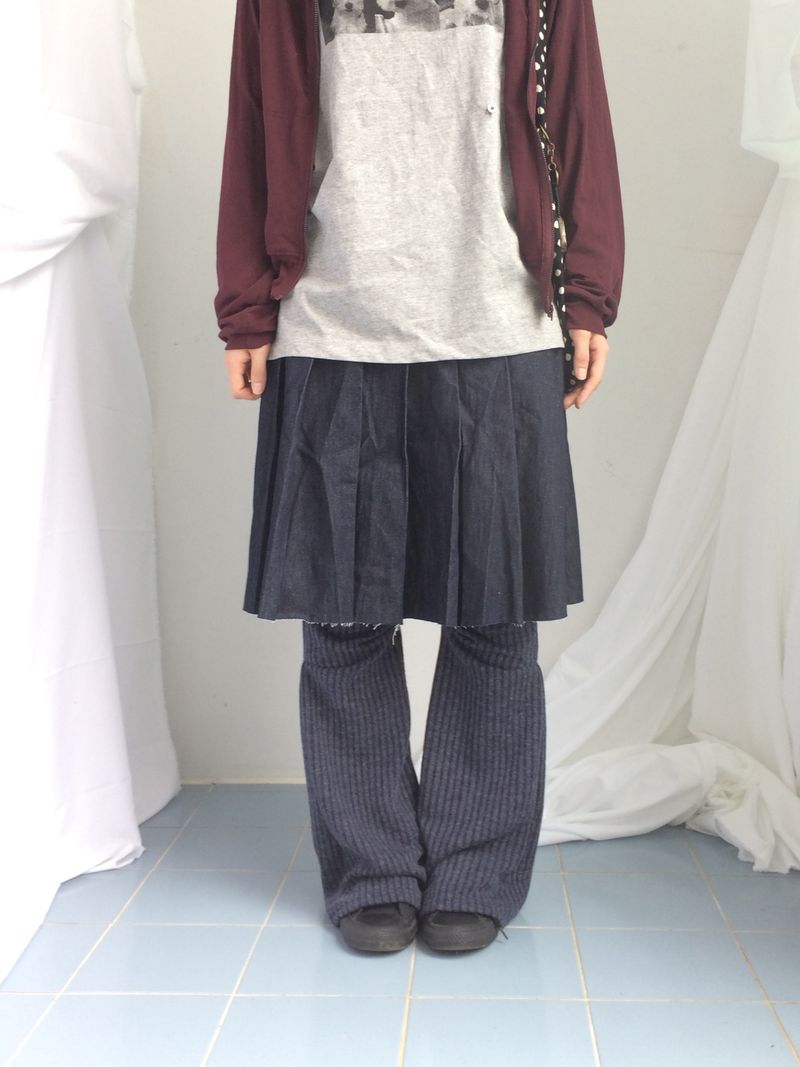 Stripe bootcut banding pants