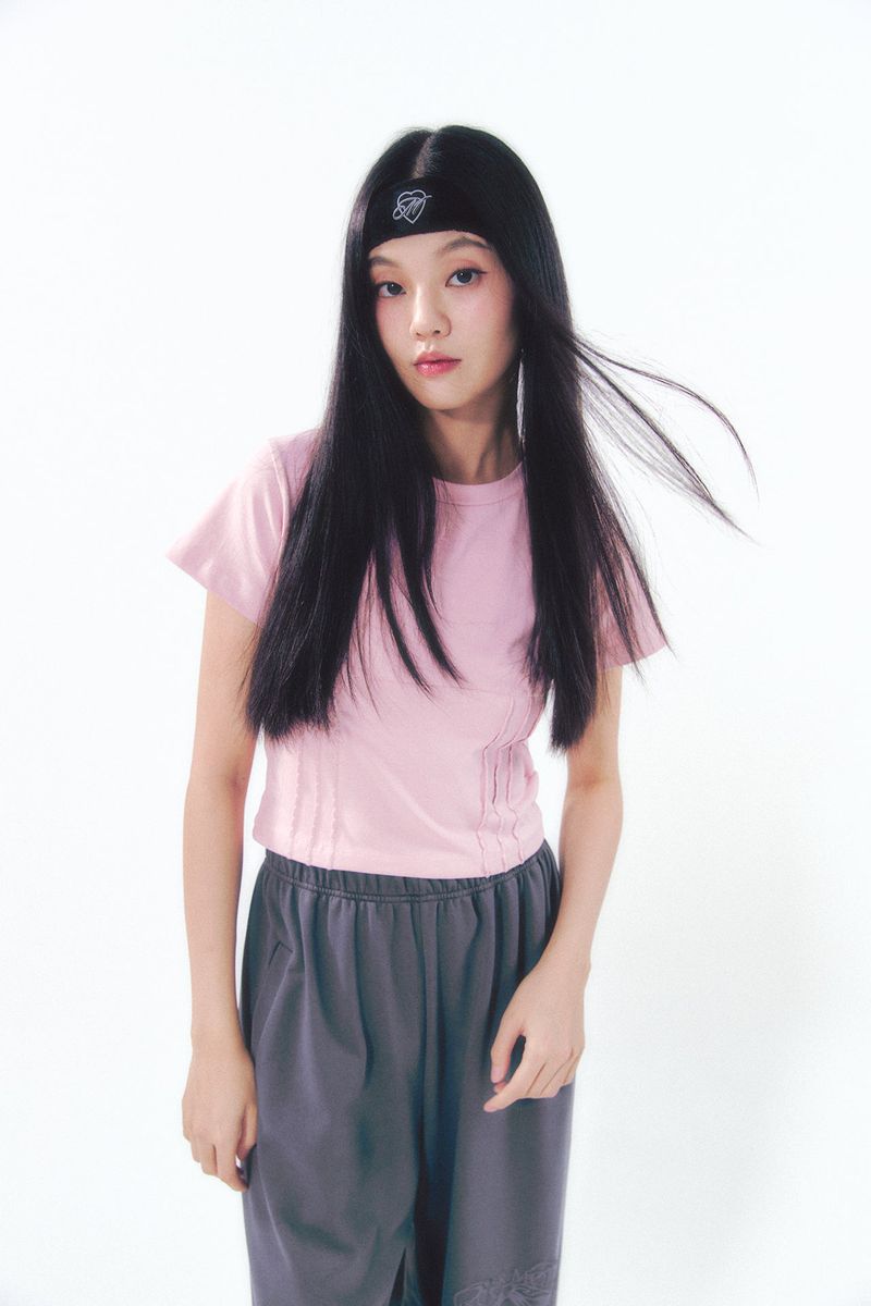 Knee Point Ribbon Jogger Pants Charcoal