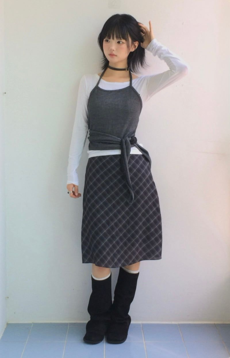 More cross checkered skirt