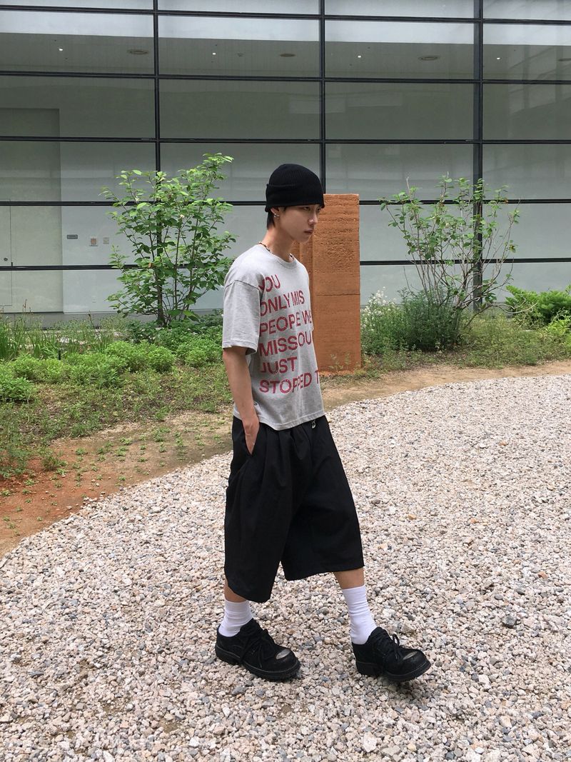 Trying Lettering Crop Short Sleeve T-shirt 4C