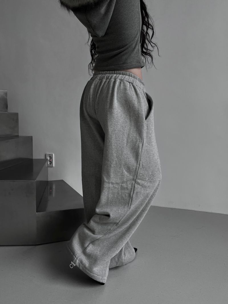 strap cut-line wide pants (fleece-lined / 2color)
