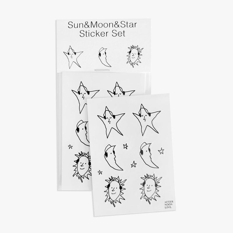AFTERNOONLIVE（アフタヌーンライブ）の「サン&ムーン&スター ステッカーセット (2EA)（雑貨/ステーショナリー）」