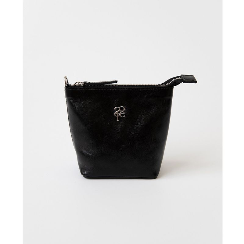 leather mignon bag - black strap - ( cowleather, chain)