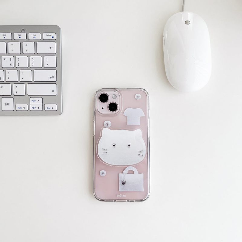 [MADE] silver cat jelly hard case