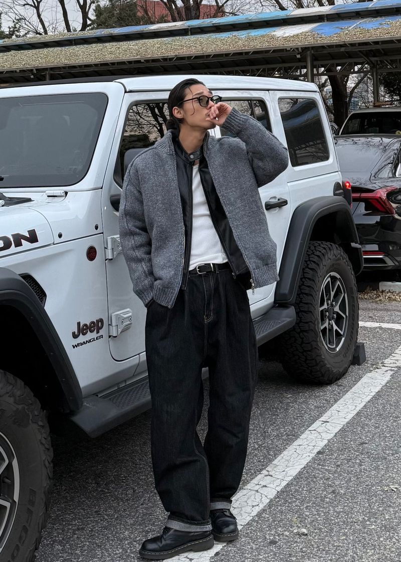 Knit Padded Zip-Up Ver2 6COLOR