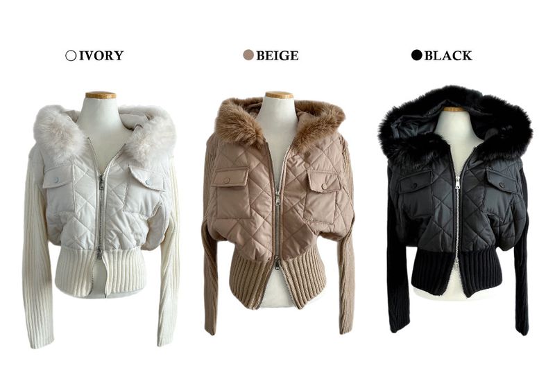 Motion Two-Way Zipper Quilted Knit Padding (3 Colors)