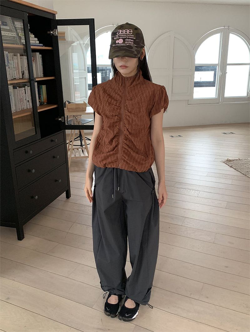 NYLON BIJO SNAP BUTTON PANTS (4C)