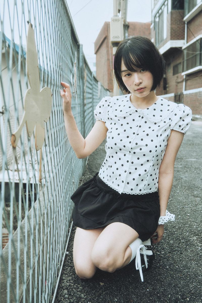 LACE COLLAR DOT PUFF BLOUSE IVORY