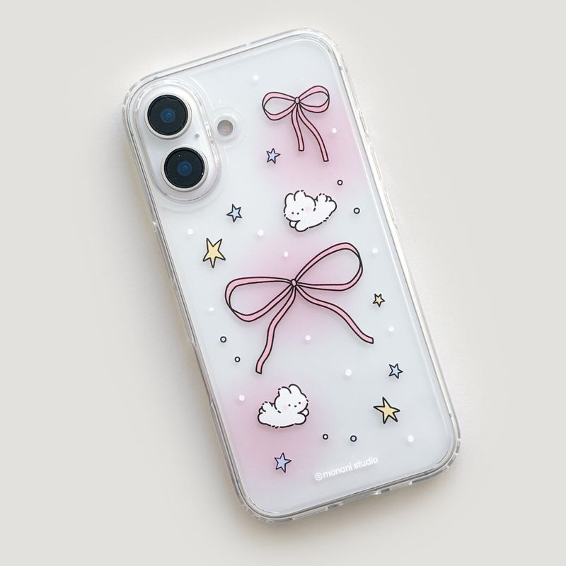 Monani Studio（モナニースタジオ）の「[Gel-hard] Ribbon rabbit Phone case(Pink) (only case)（Smartphone Accessories）」
