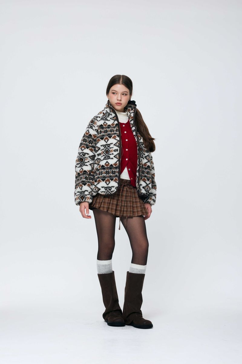 NORDEN FLEECE JACKET / BROWN