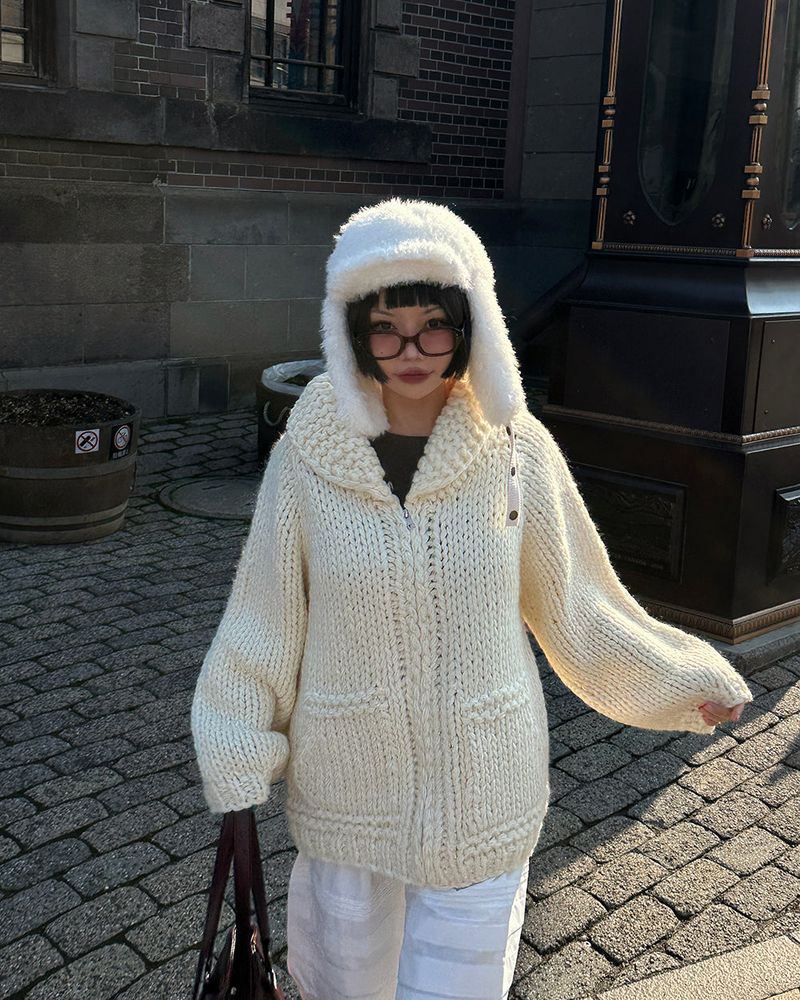Earrings Roll Up Fur Truffer Hat