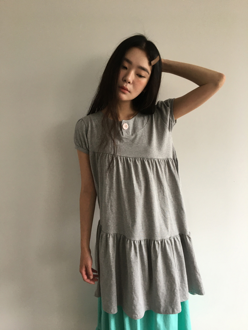 クロス ボタン ドレス (2color) 