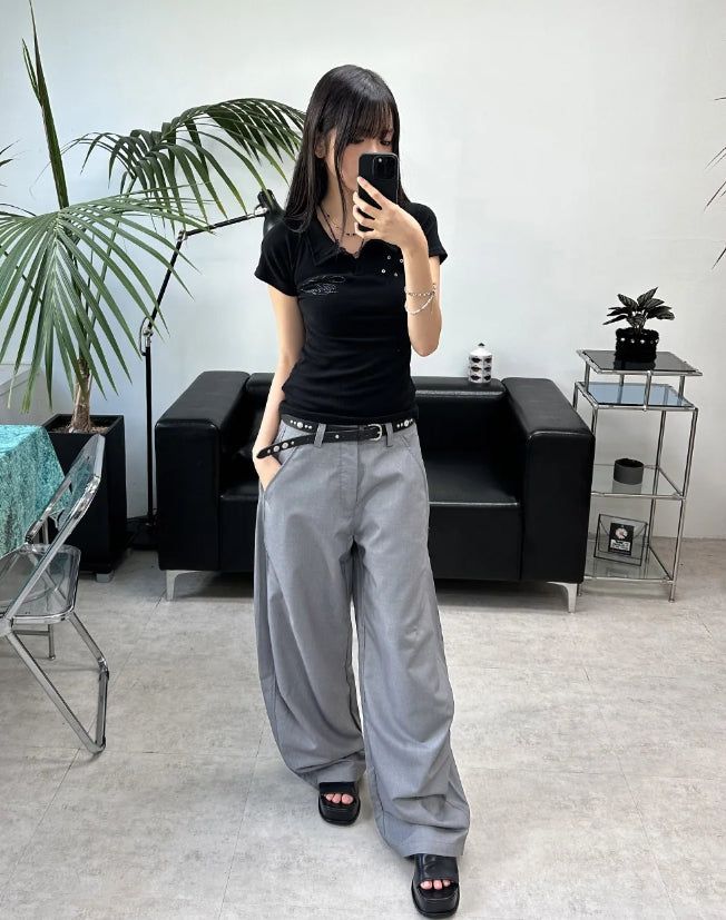 Lupen Pintuck Balloon Slacks