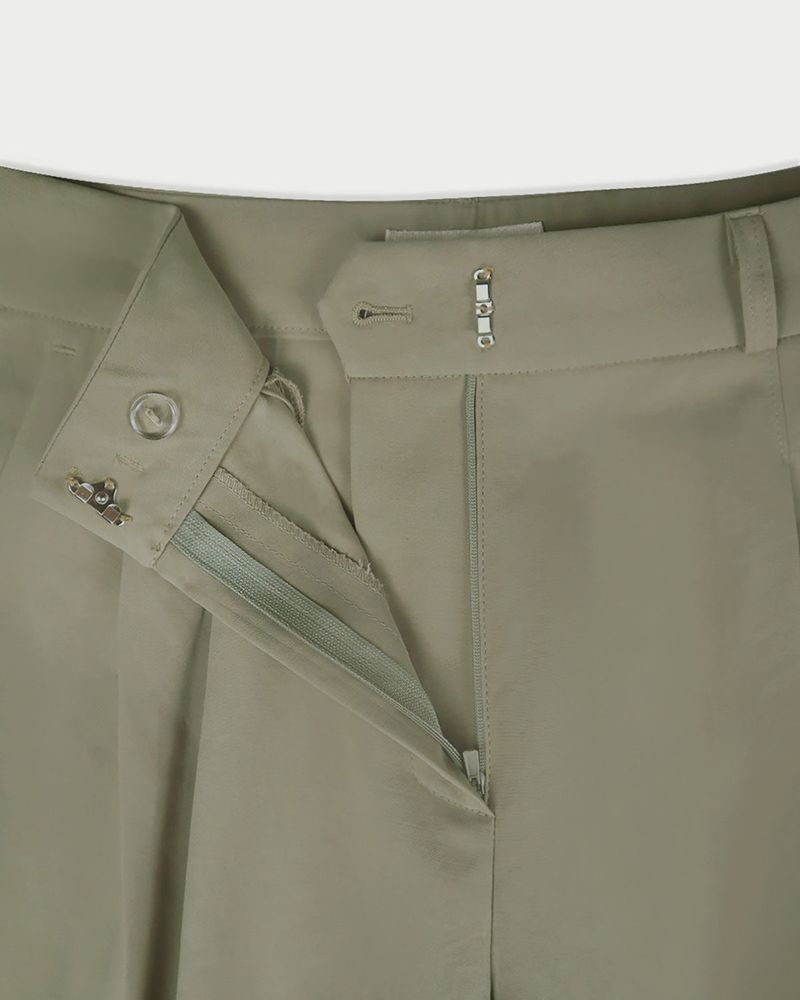 Chino pintuck pants_khaki beige