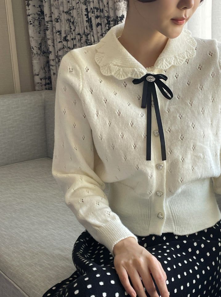 Lua Dot Knit Banding Flare Skirt