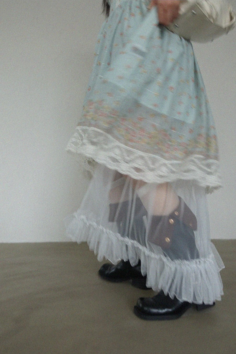 MINT BLOSSOM LACE DRESS