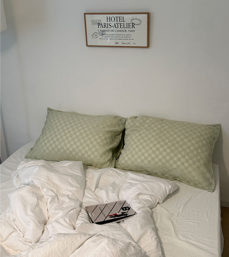CLEAR CHECK PILLOW COVER