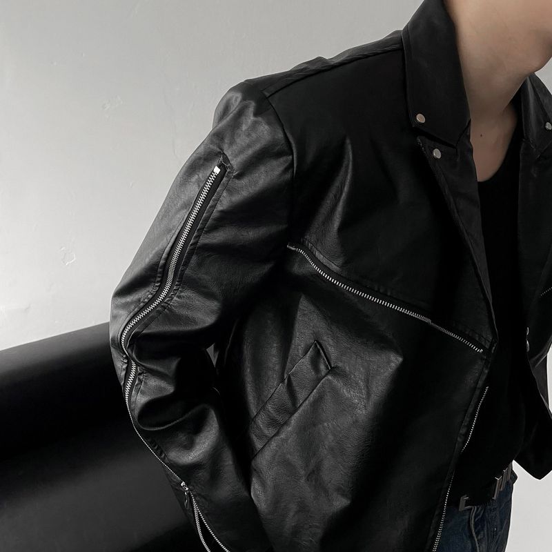 ENOC leather zipper double jacket (2 colors)