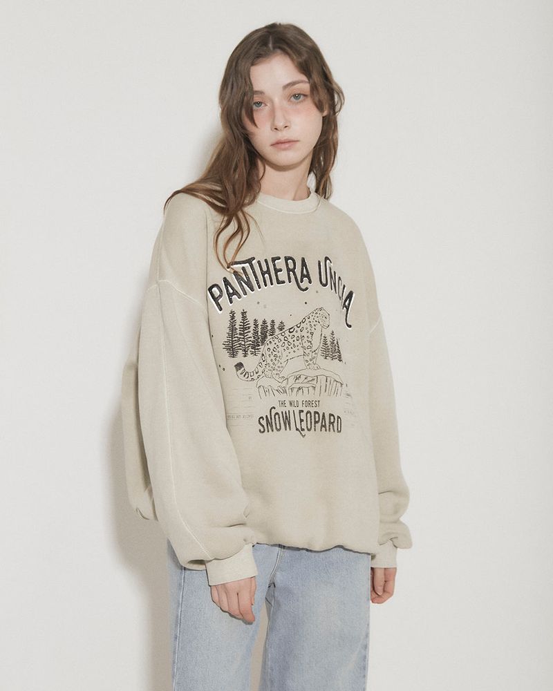 SNOW LEOPARD PRINT SWEATSHIRT [normal] [BEIGE]