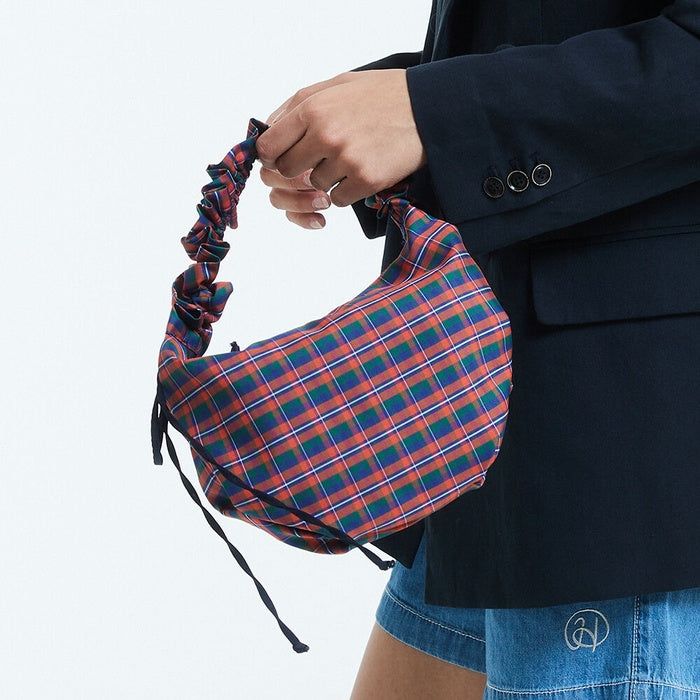 Memory shirring hobo bag / Navy