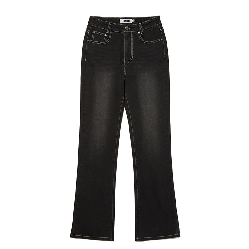 CHERRY SPAN SLIM-FIT DENIM PANTS [BLACK]