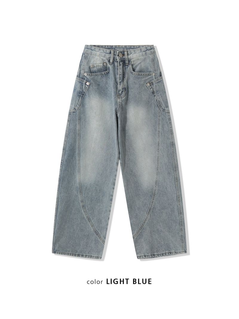 wave washed denim pants(4colors)