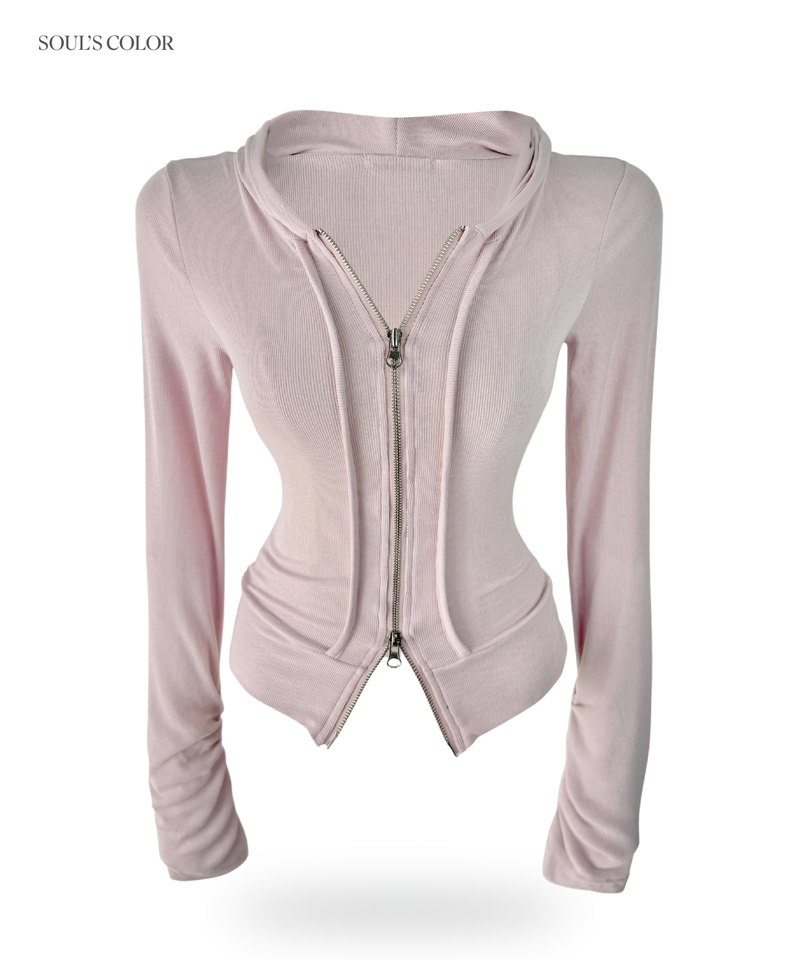 Miu Slim Hood Zip Up (3color)