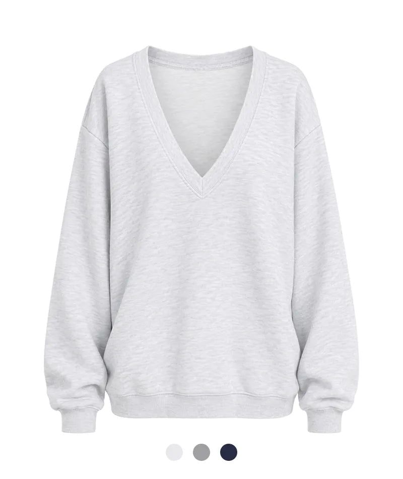 Cozy&Kitsch（コージーアンドキッチ）の「ディープVネックルーズスウェットシャツ（トップス）」