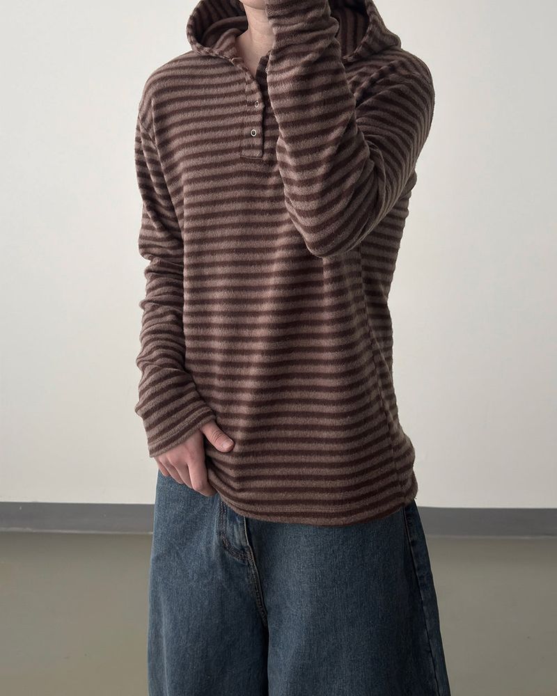 Labeni Striped Brushed Hoodie
