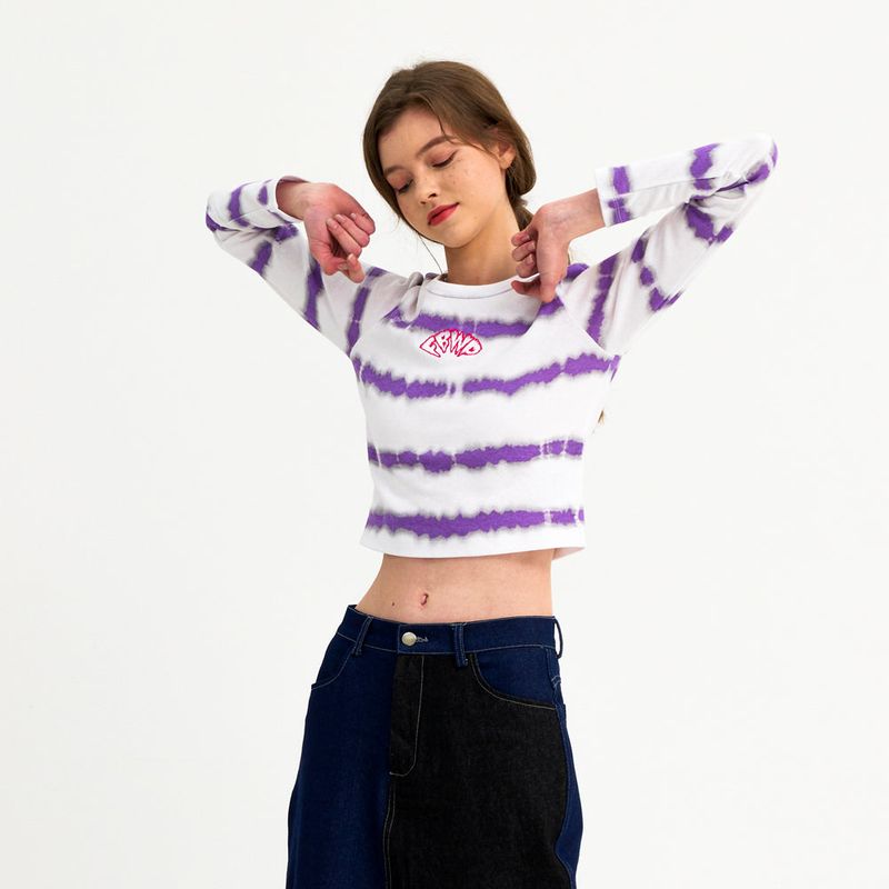 CIROS LONG SLEEVE CROP TEE (VIOLET)