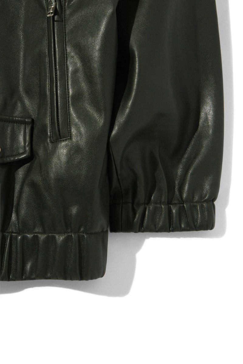 Minimal Rider soft-Leather Jacket J22 Khaki