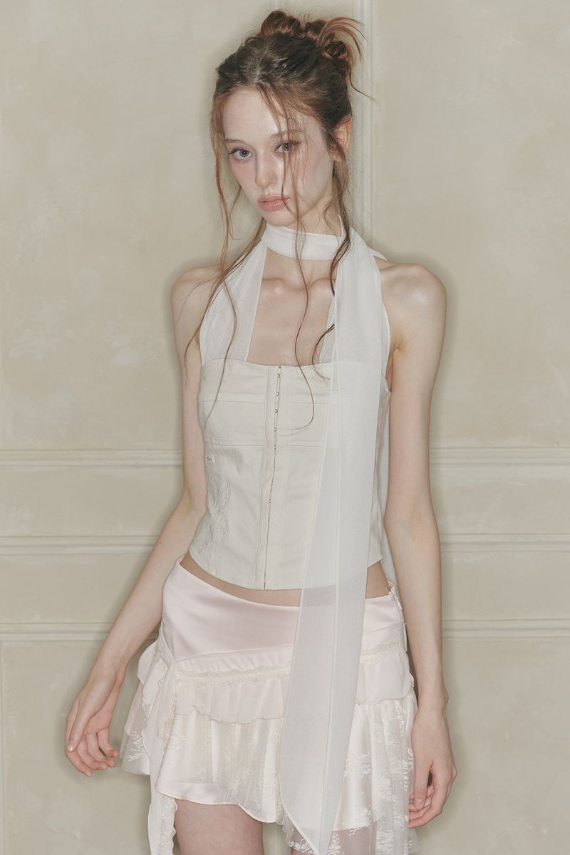 MIDNIGHT HALTER TOP cream
