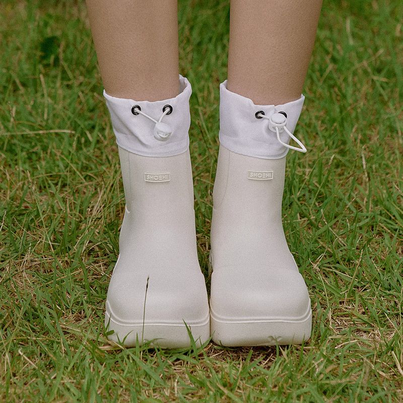  Ruby String Middle Rain Boots_R0007 (4Colors)
