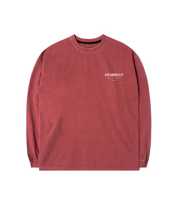 QT8 GARMENTS（キューティーエイトガーメント）の「TLピグメントシンプルロングスリーブ（レッド）（トップス）」