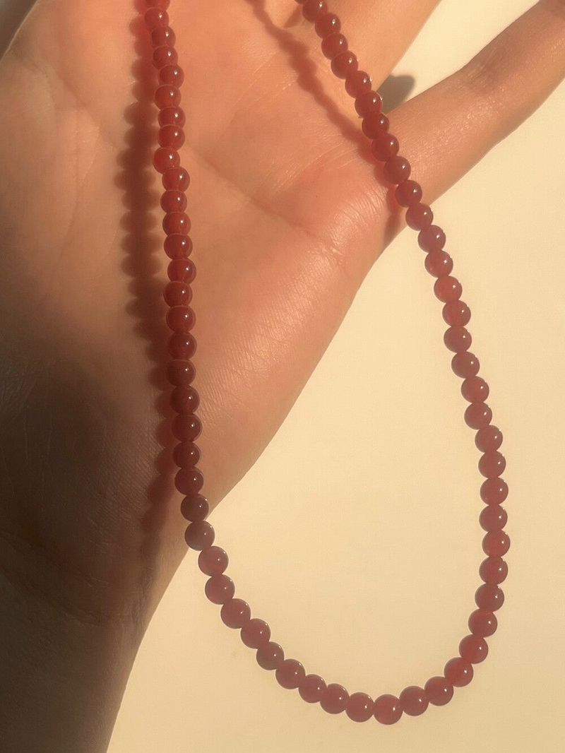 4mm Red onyx necklace