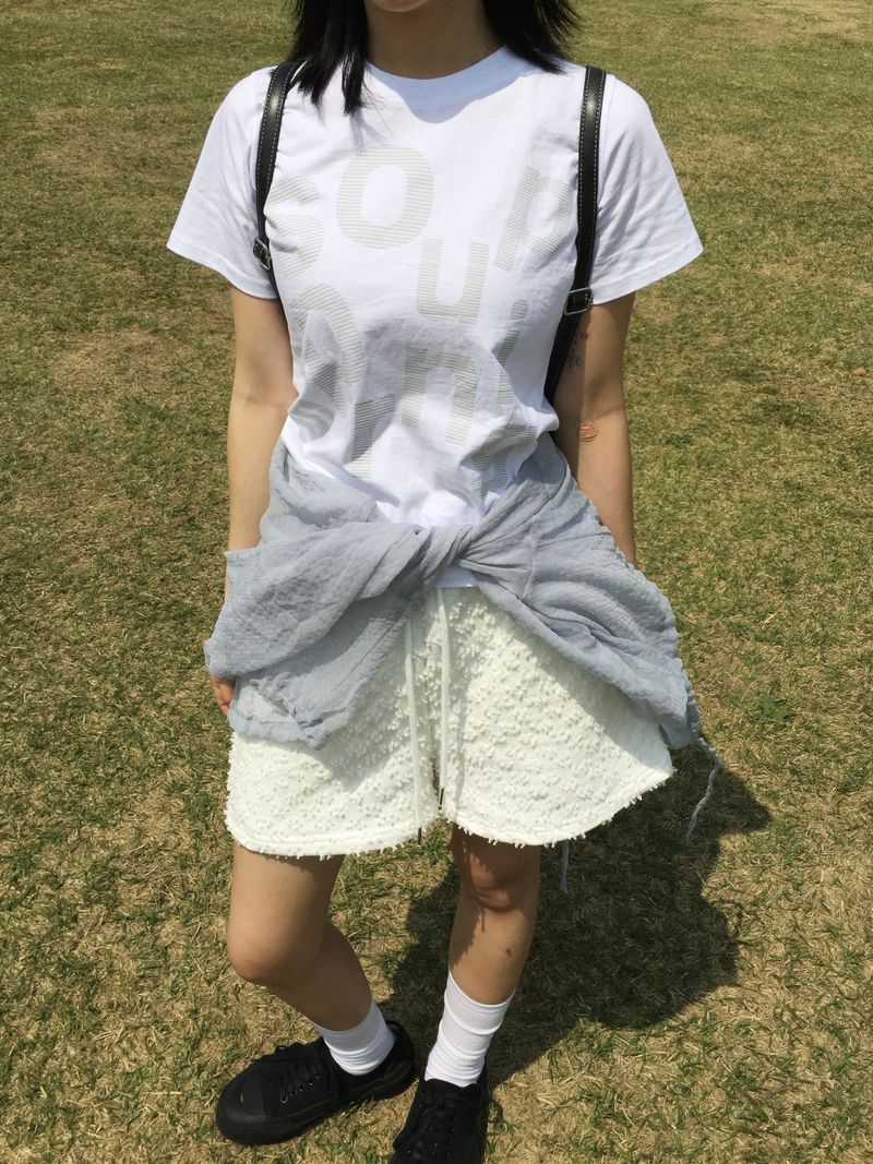 Popo Boucle banding short pants (3c)