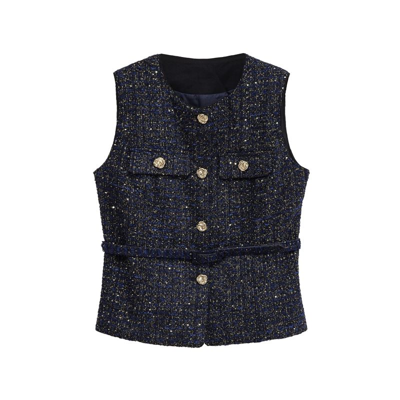 Celie Tweed Belt Vest