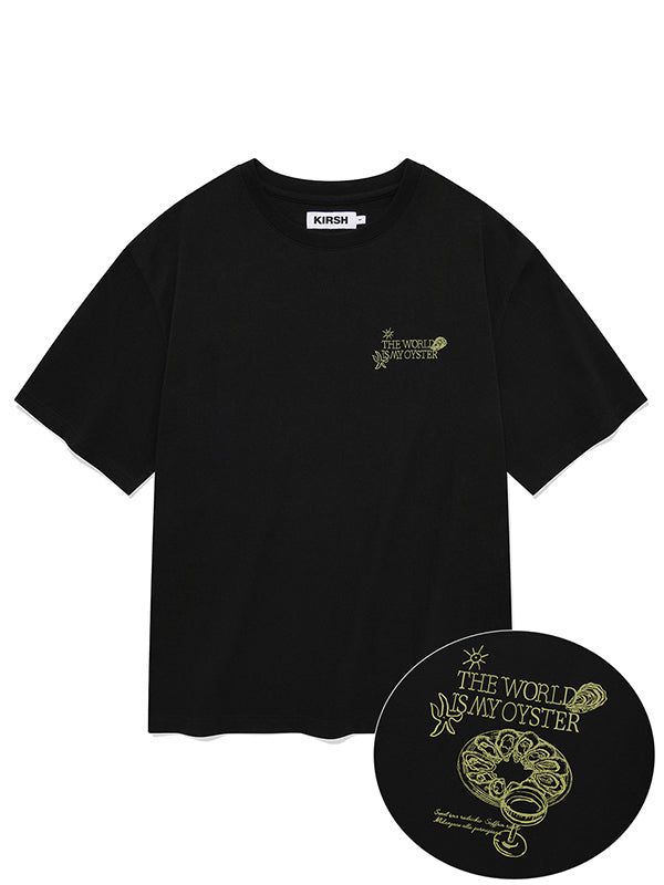 KIRSH（キルシー）の「UNI OYSTER GRAPHIC T-SHIRT [BLACK]（Tops）」