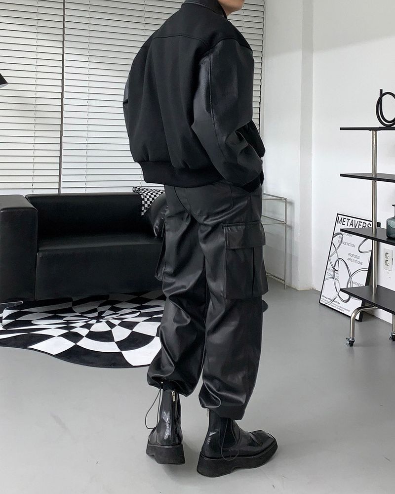 RU Vegan Leather String Cargo Pantsヴィーガン