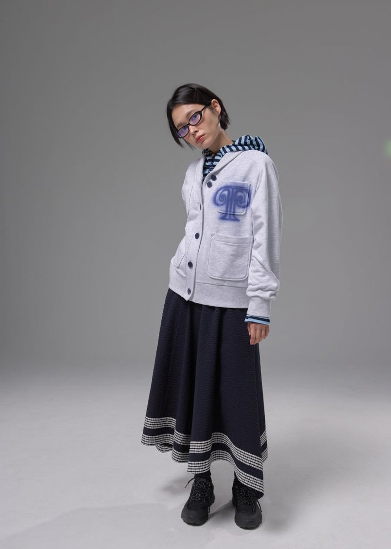 PEEVES PEEVES（ピーブズ ピーブズ）の「Sprayed 4 Pockets Sweat Cardigan (M. Grey)（Tops）」
